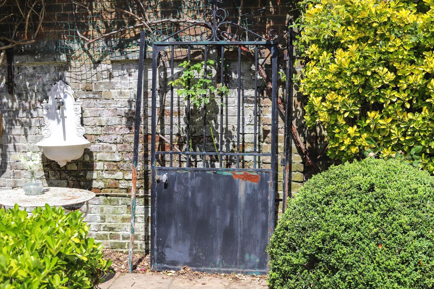 French antique iron garden gate