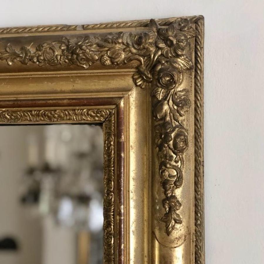 French antique 19th century gilt mirror