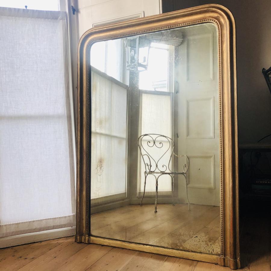 French antique Louis Philippe gilt mirror