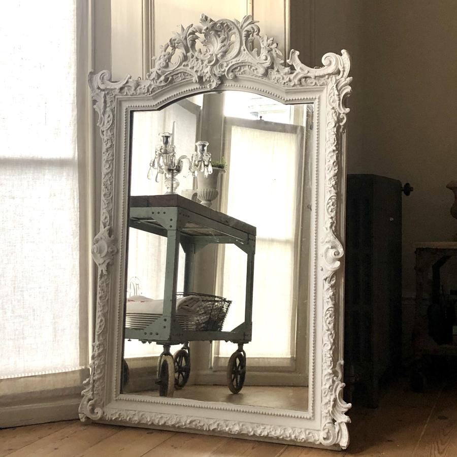 French antique Louis XV crested mirror