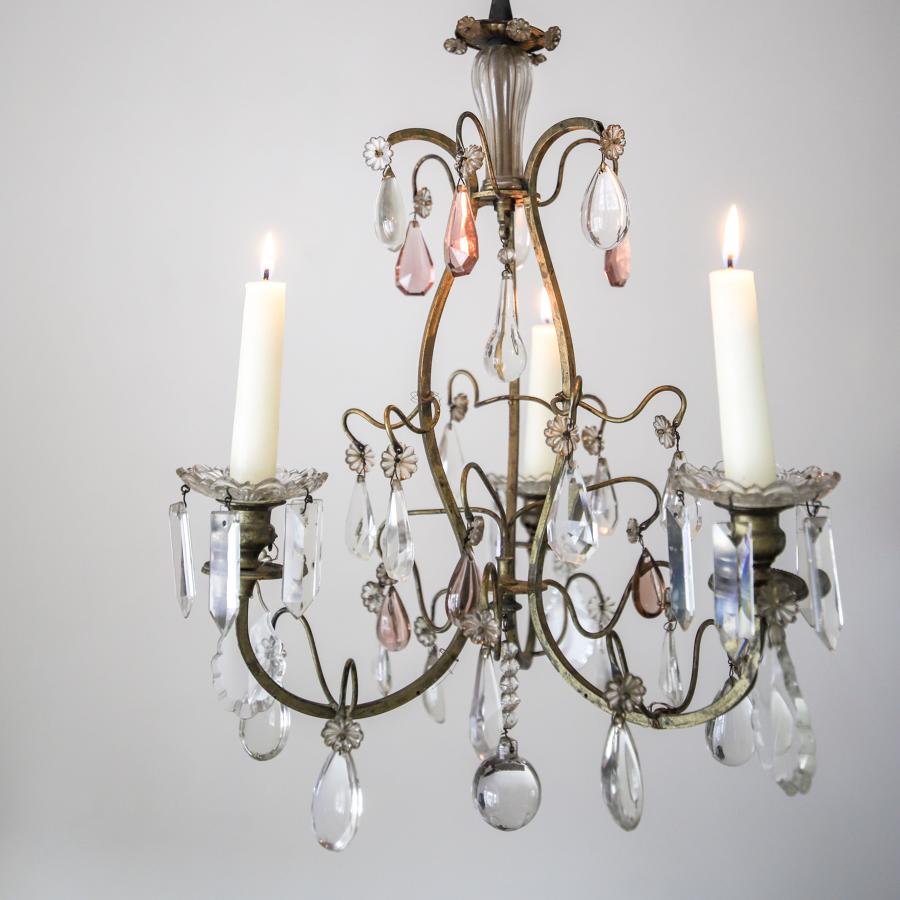 19th century French antique cage chandelier