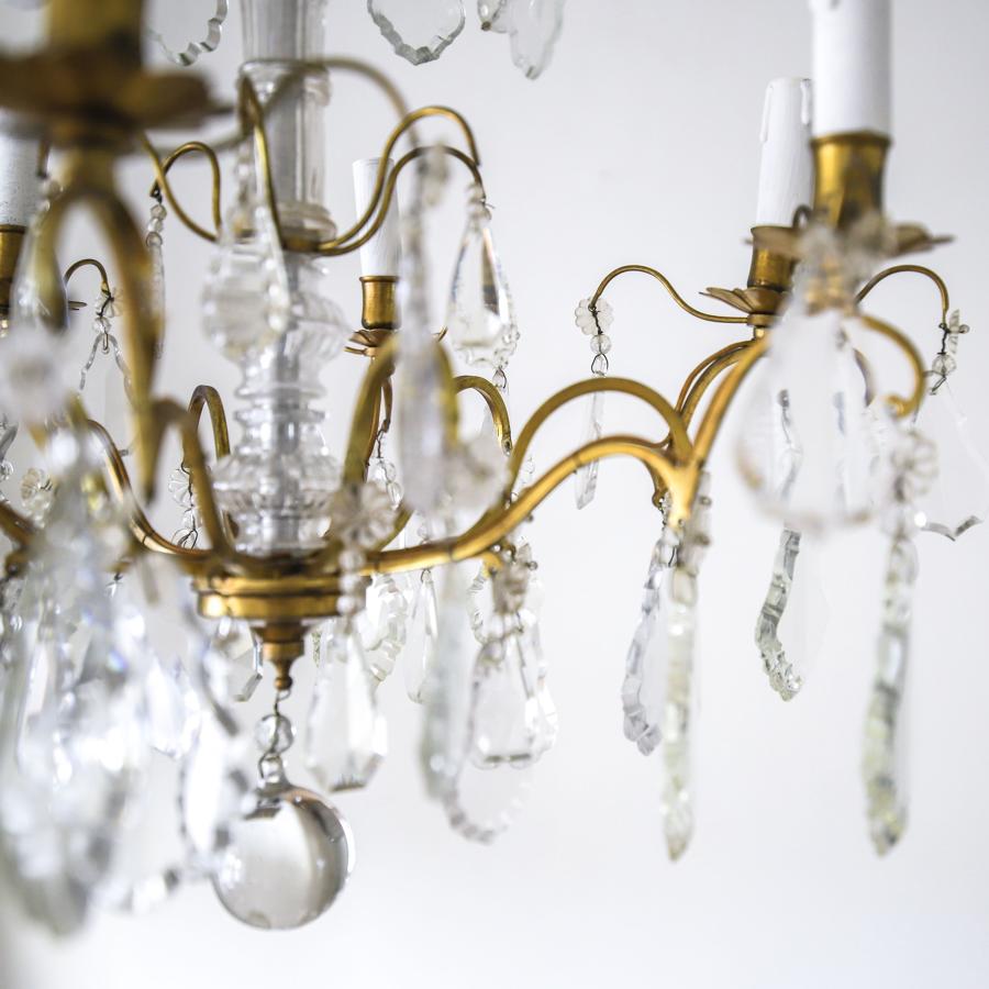 Large vintage French crystal chandelier