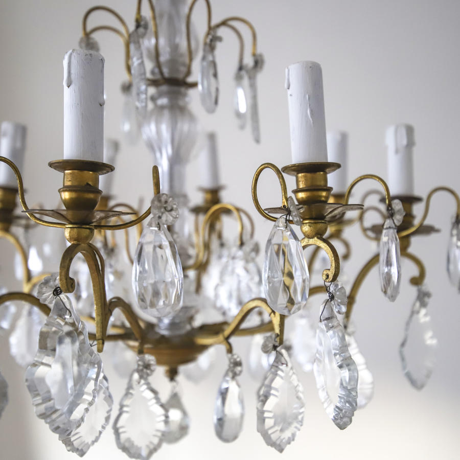 Vintage French 6 arm chandelier