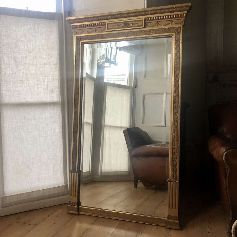 19th century French antique gilt overmantel mirror