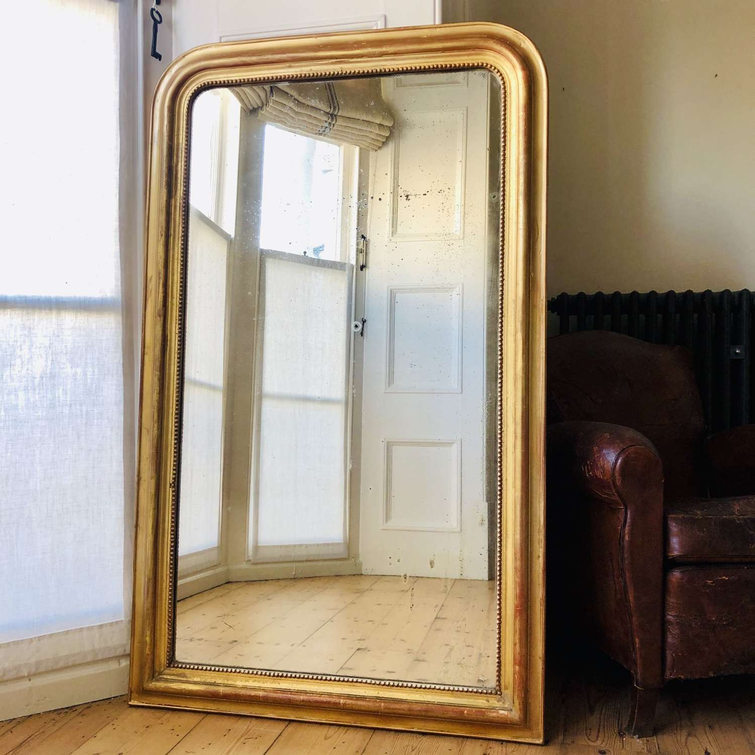 Large antique gilt Louis Philippe mirror c1860