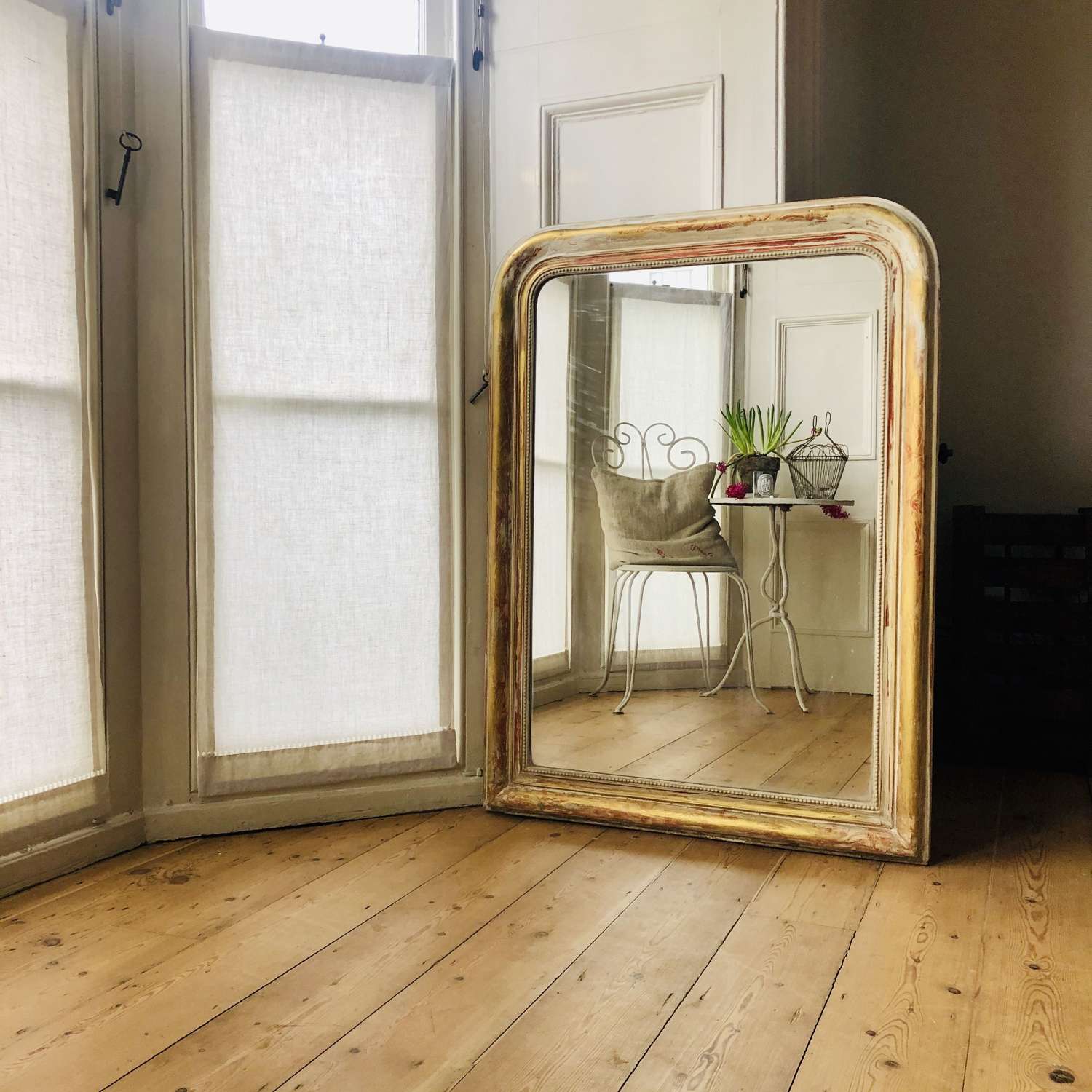 19th century French Louis Philippe gilt and gesso mirror
