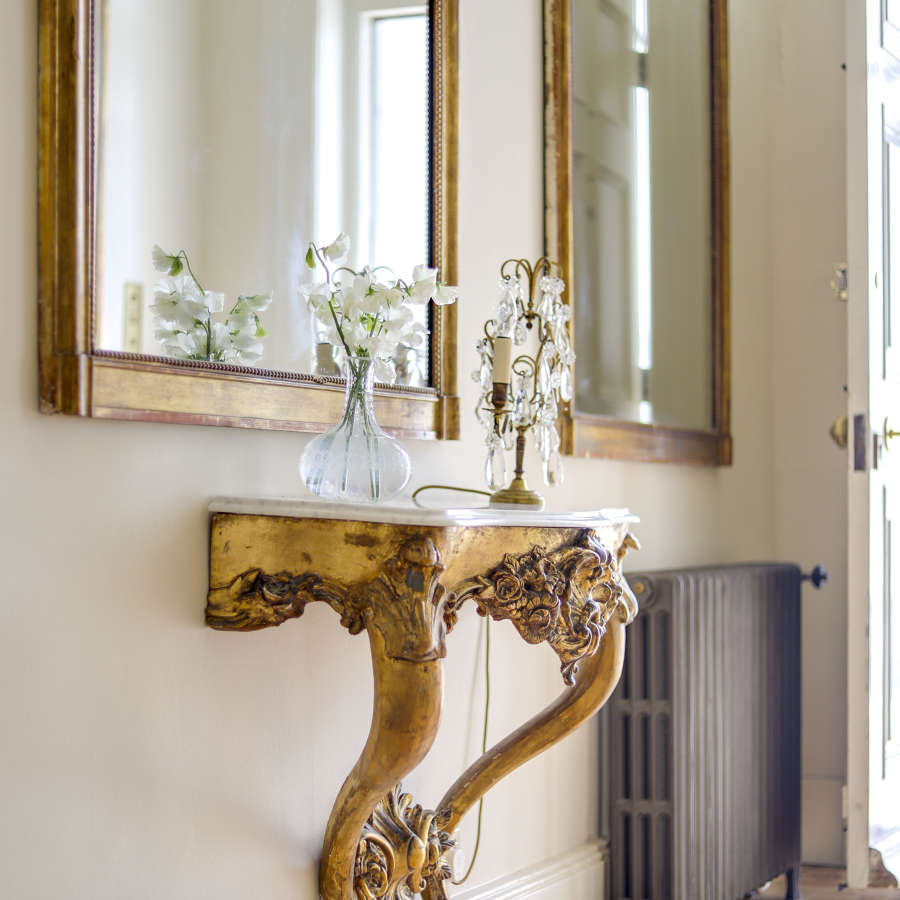 4 antique French gilt bistro mirrors - mercury glass