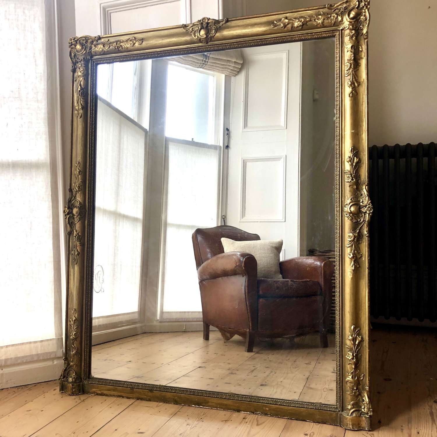 Large 19th century French antique mirror