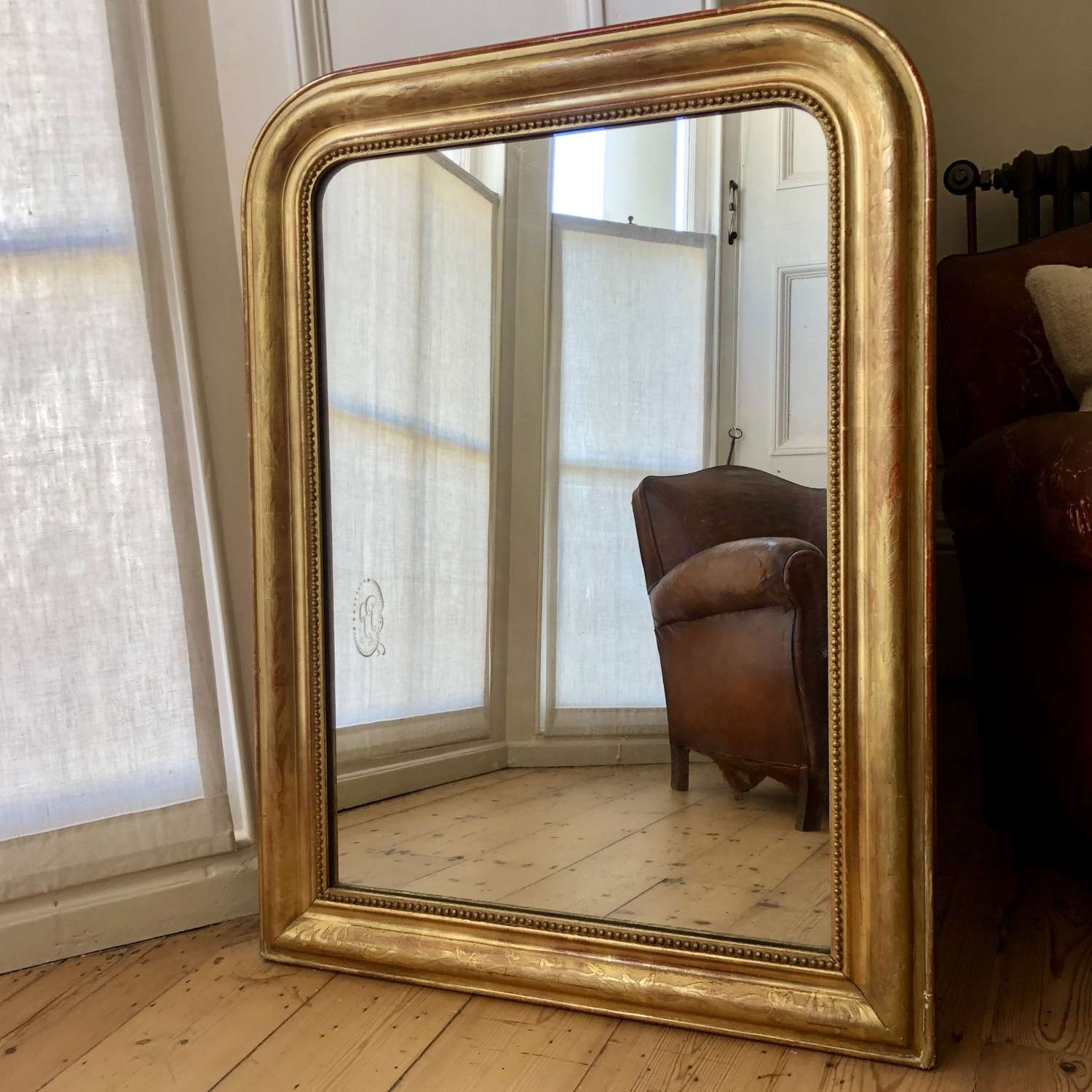 Antique French gilt Louis Philippe mirror c1860