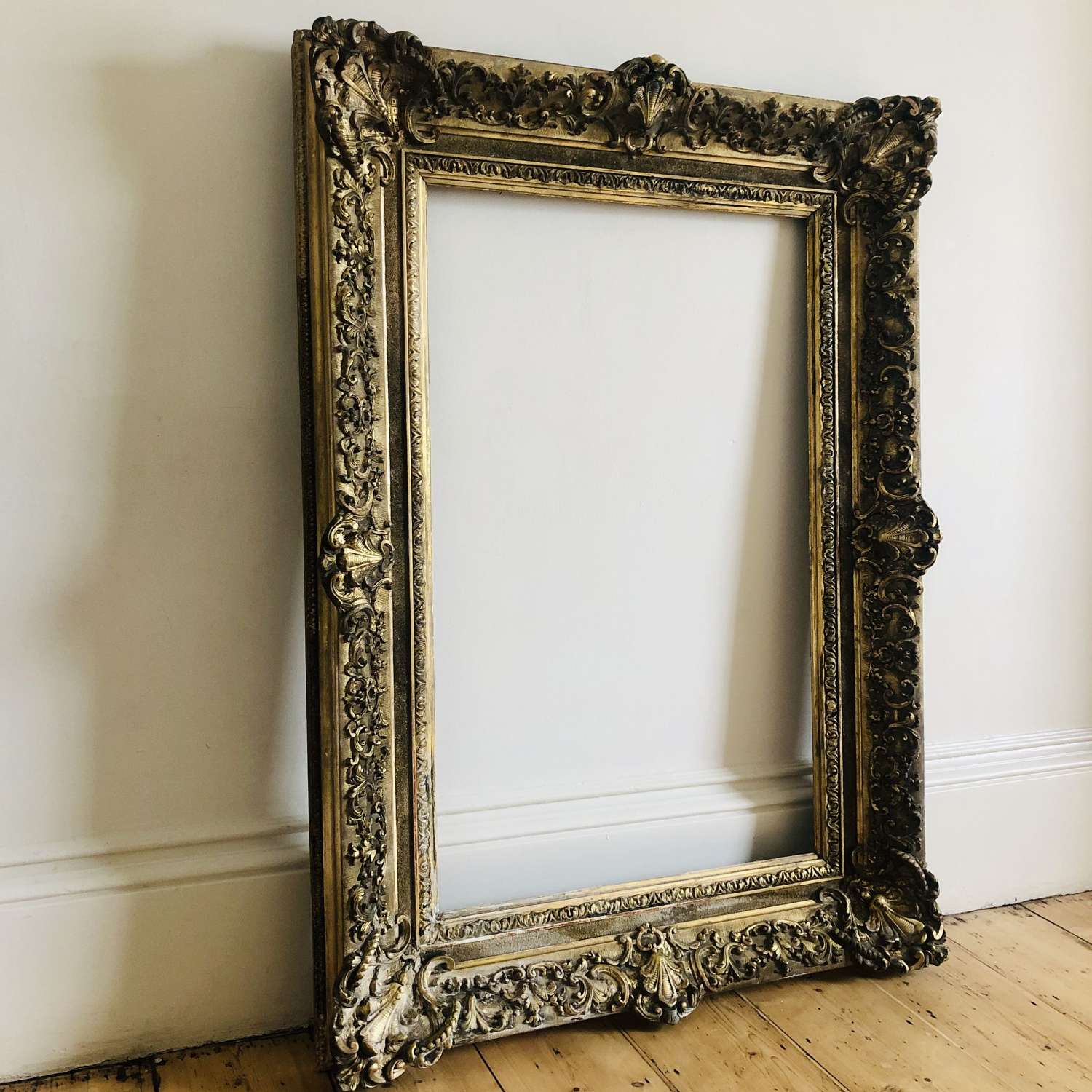 Large 19th century French gilt on gesso frame