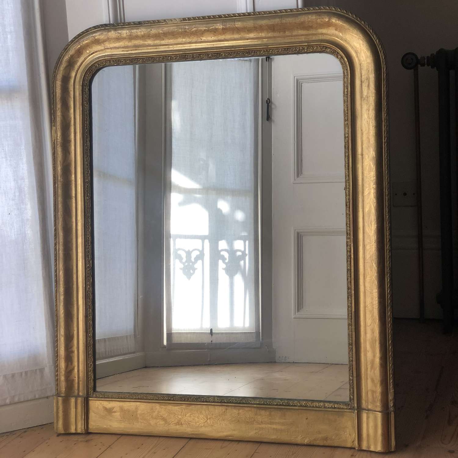 Antique French gilt Louis Philippe mirror c1860 - mercury glass