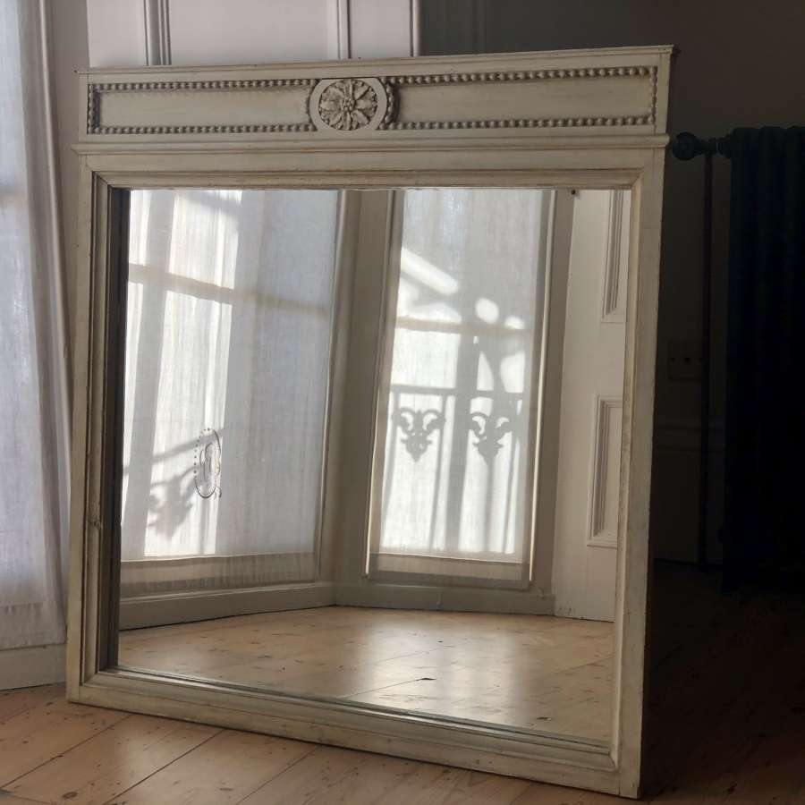 Antique French painted mirror - original paint