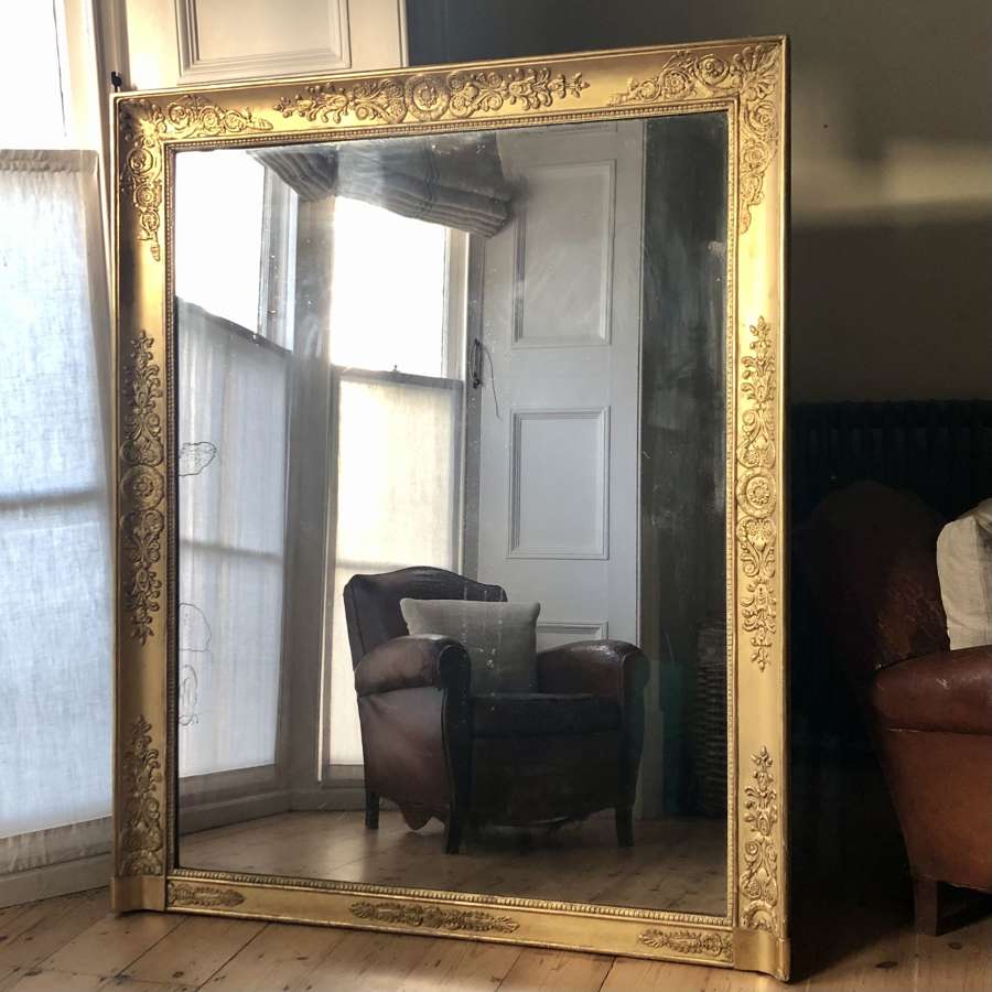19th century French antique gilt Empire mirror c1830