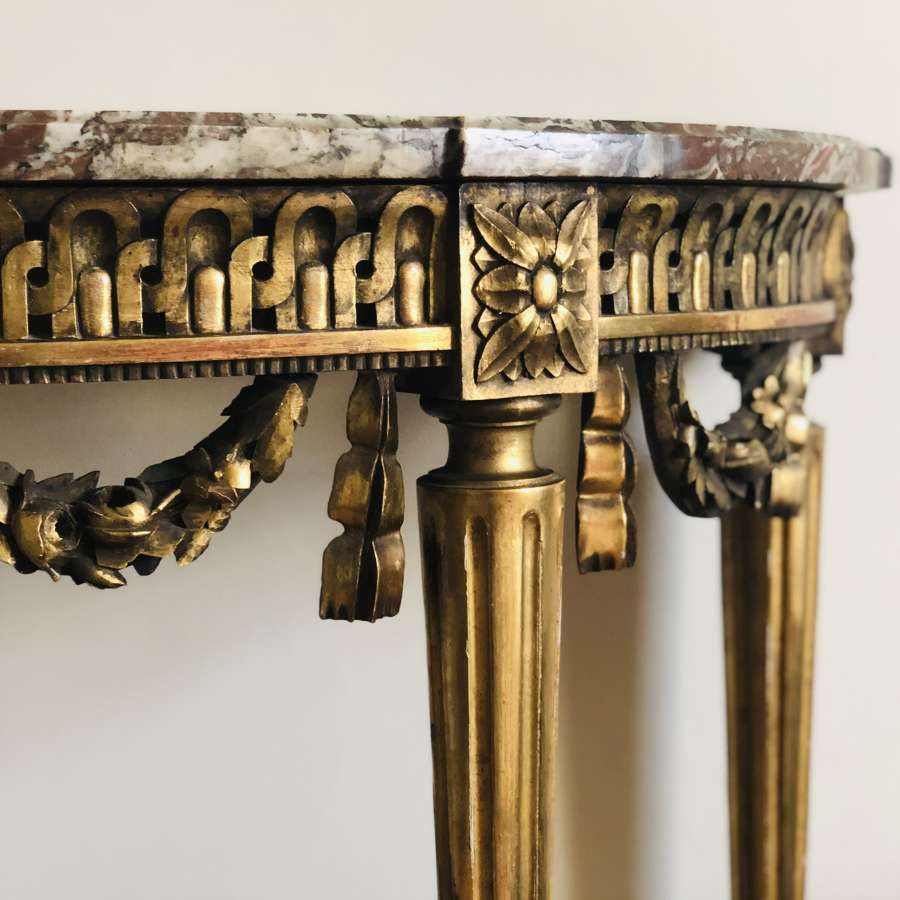 19th century French gilt and marble console table