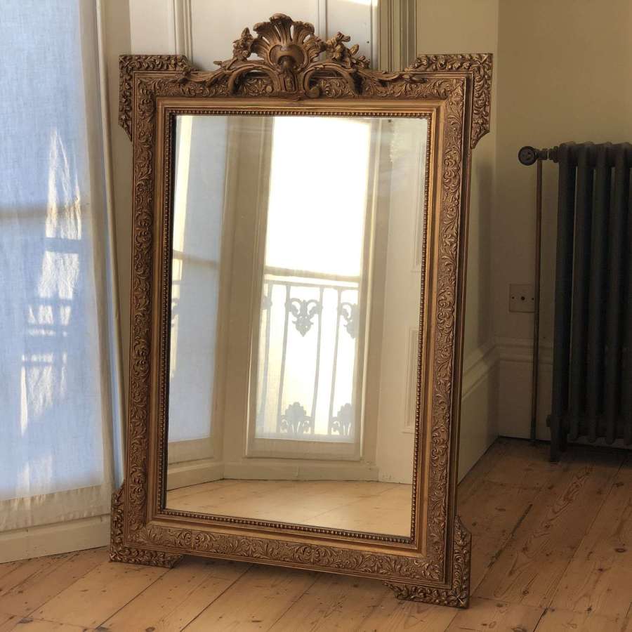 Antique French crested mirror