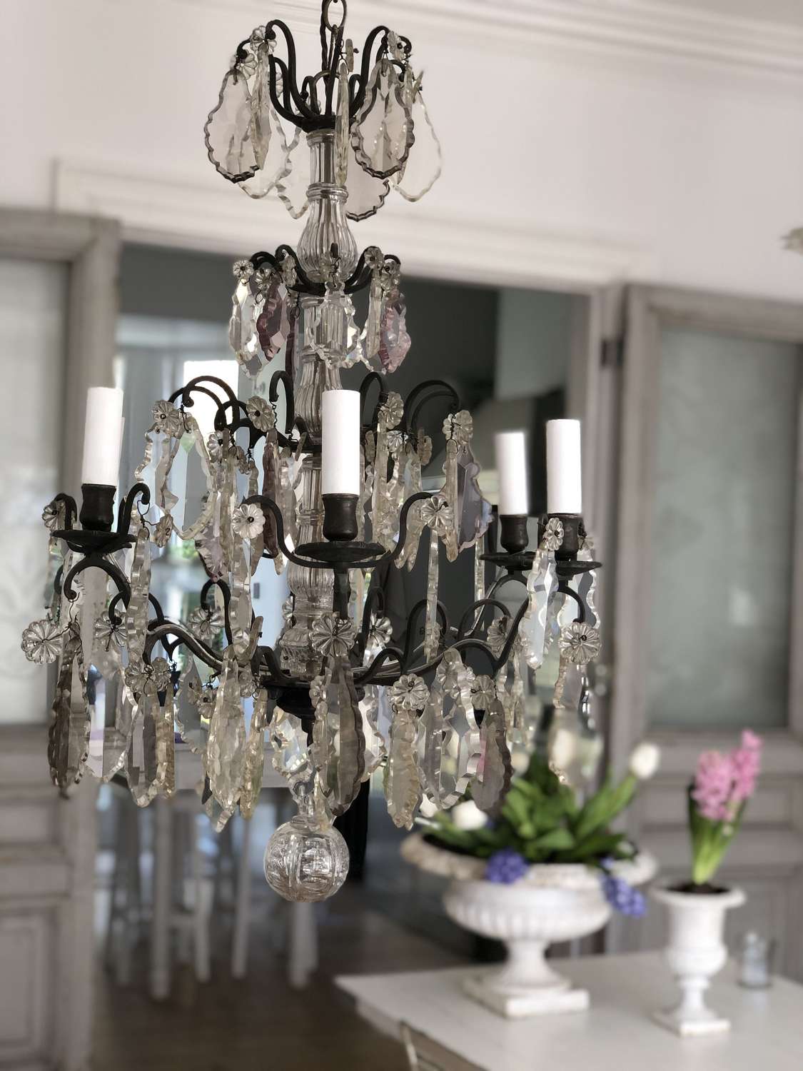 Antique French crystal chandelier