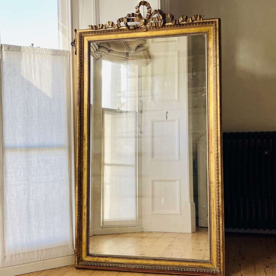 Antique French gilt leaner mirror - L B & F PARIS