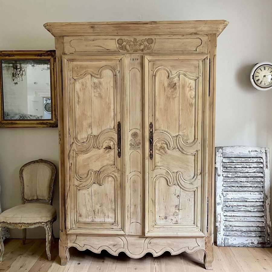 19th century French armoire with hanging rail - 1873