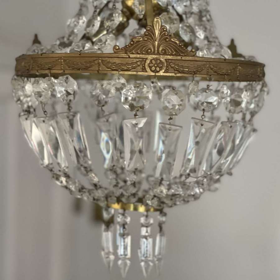 Antique French bag chandelier