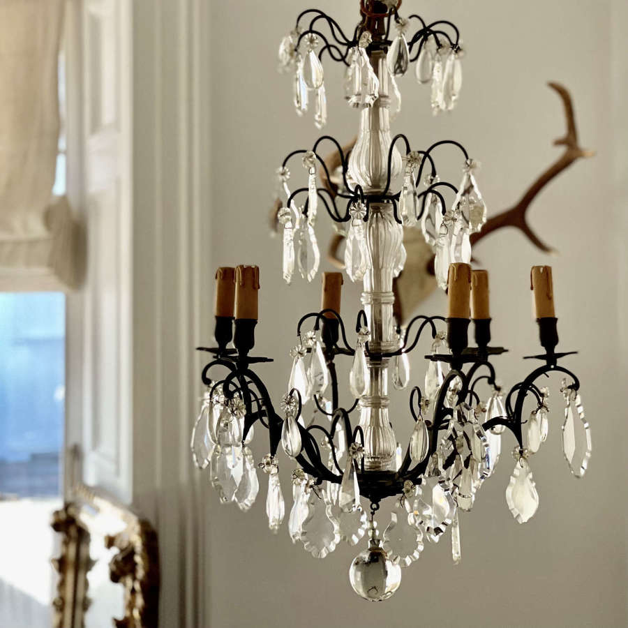 19th century French 6 arm chandelier