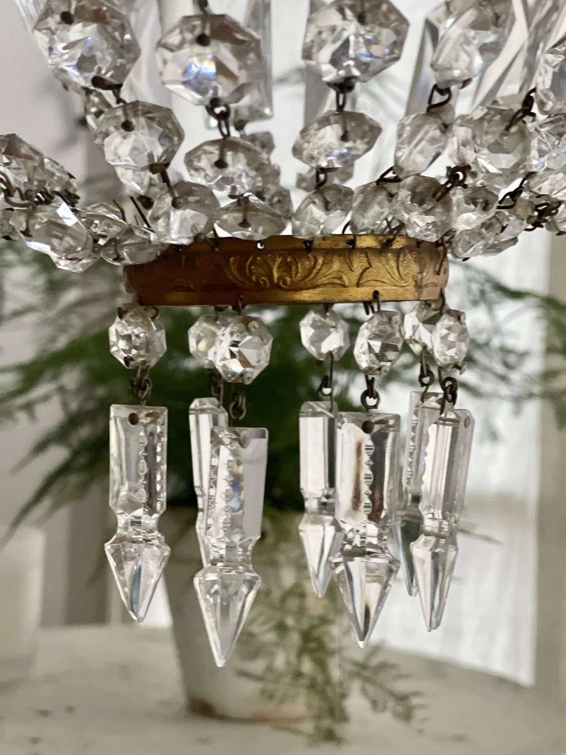 Antique French bag chandelier