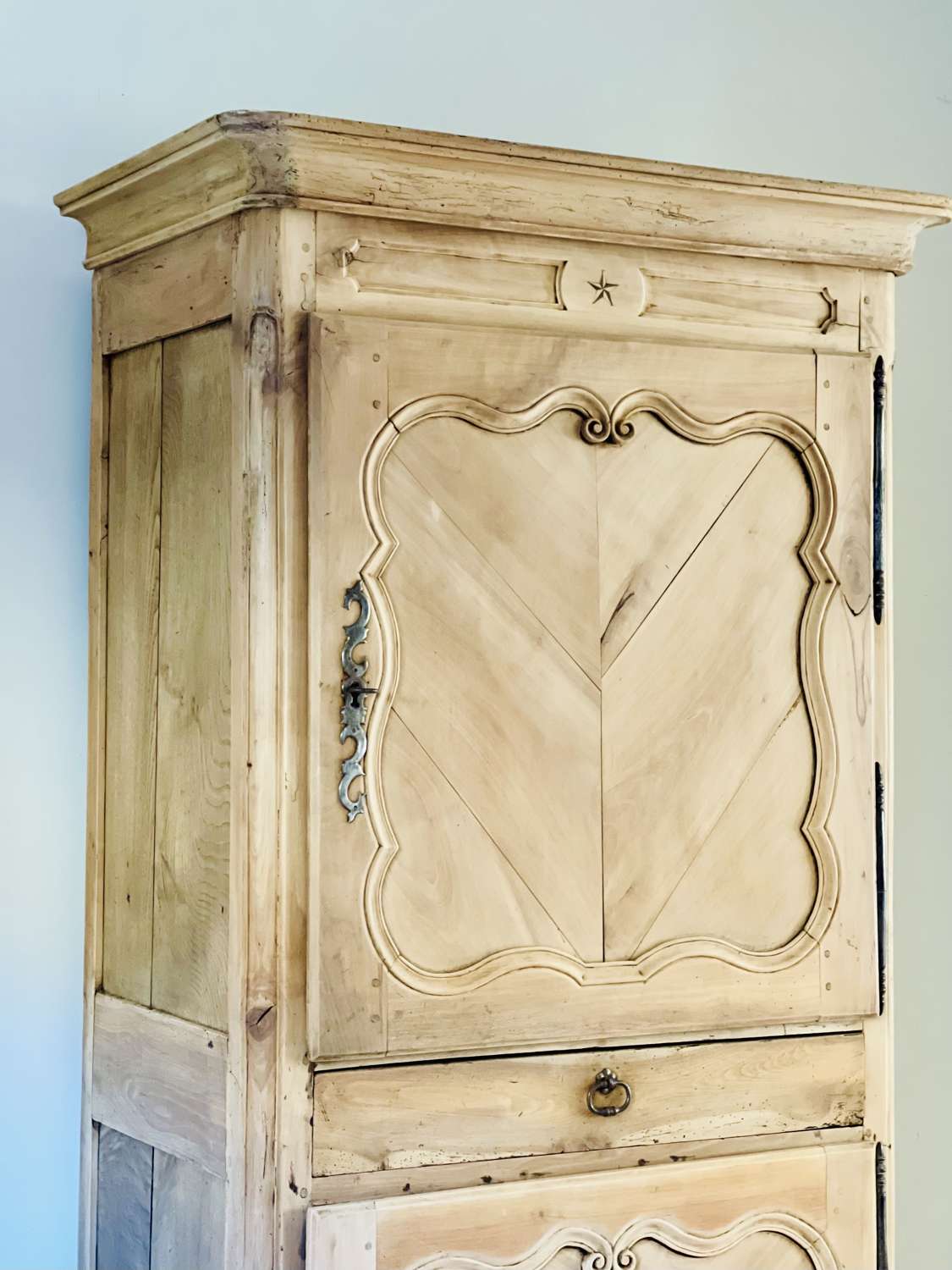 Antique French cupboard linen press