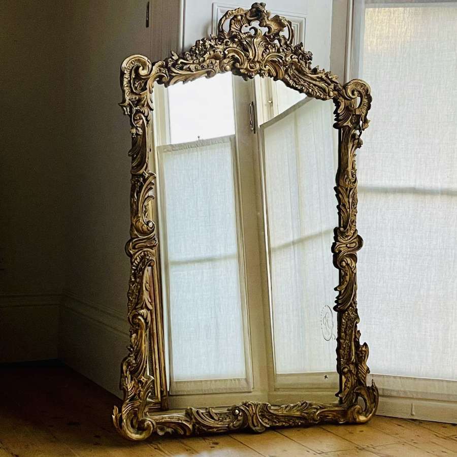 19th century French gilt Louis XV mirror