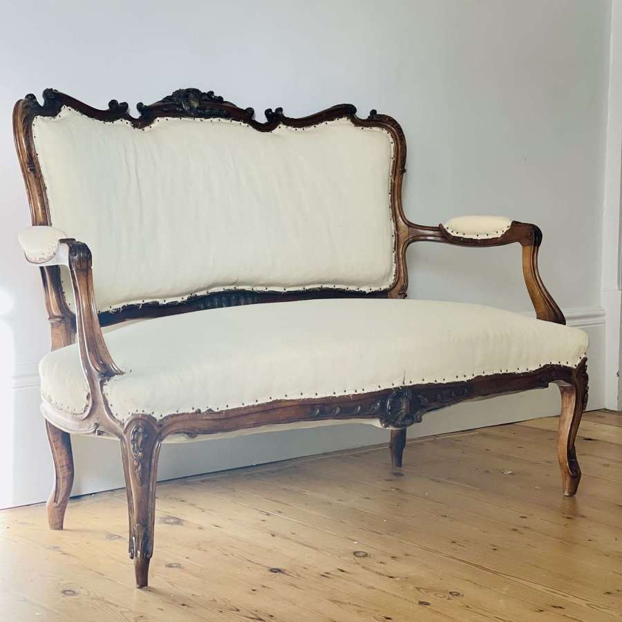 Antique French Louis XV sofa chaise
