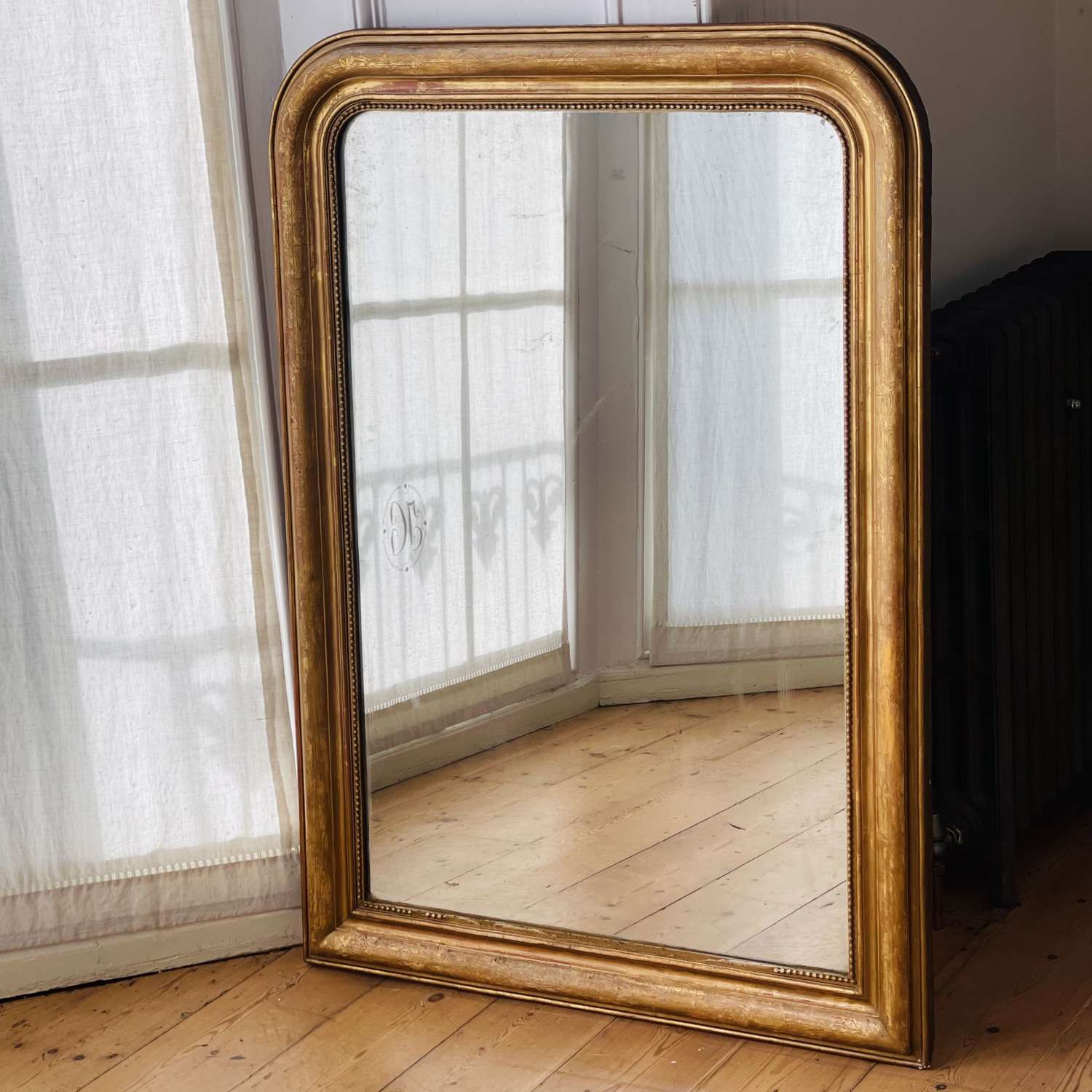 Antique French gilt Louis Philippe mirror c1850