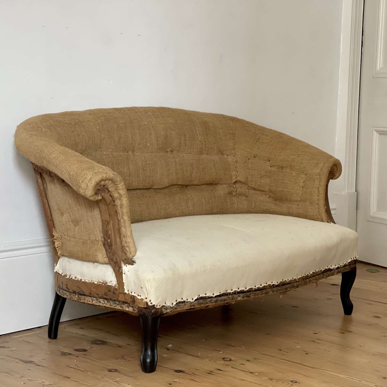 Antique French scroll top sofa