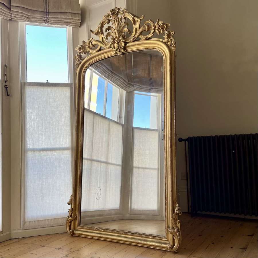 19th century French gilt mirror - mercury glass