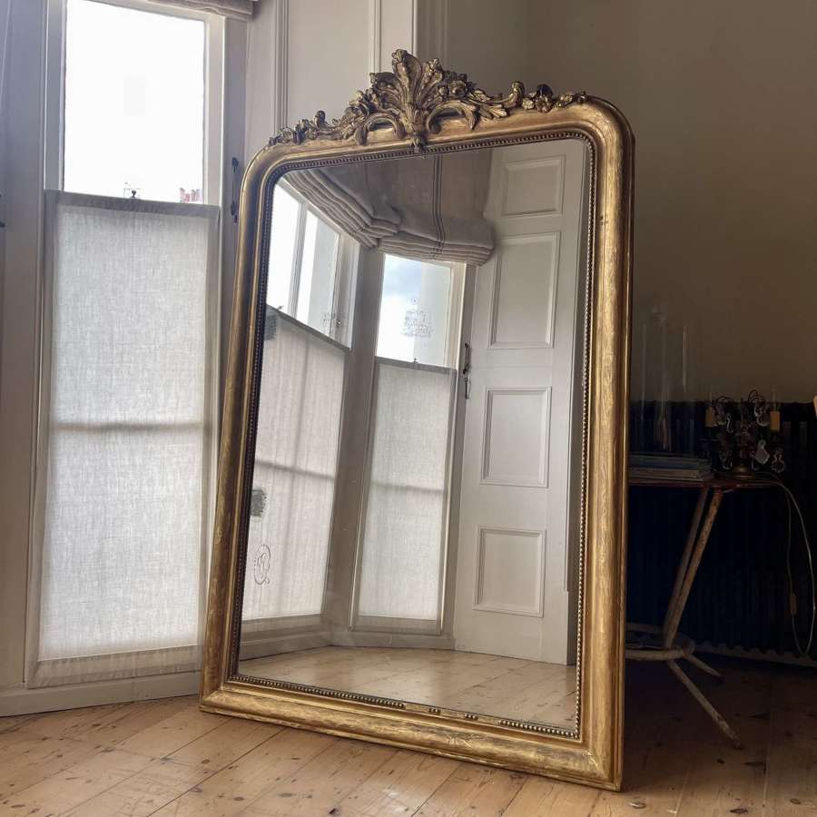 19th century French gilt Louis XV mirror - mercury glass