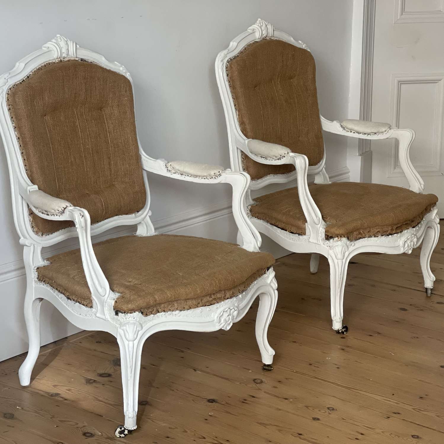 Pair of 19th century French Louis XV chairs