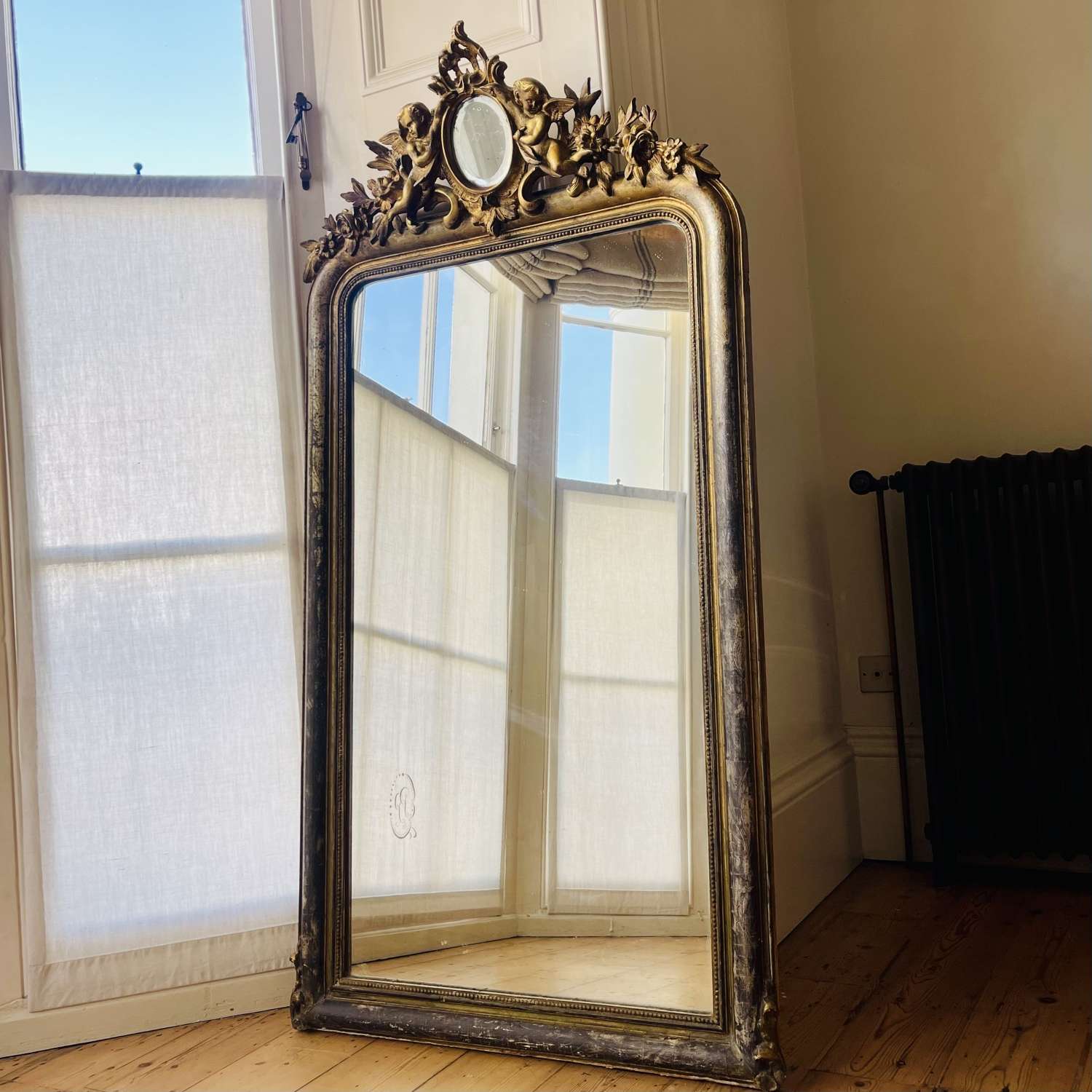 19th century French gilt cherub mirror