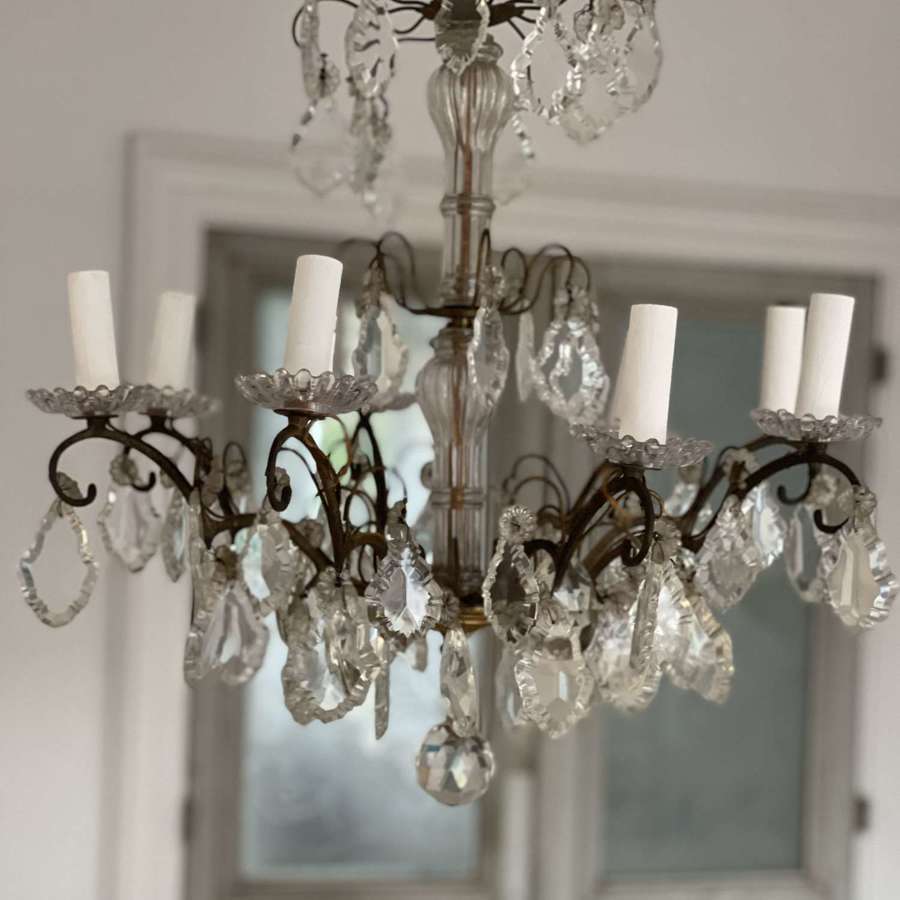 Antique French 8 arm chandelier