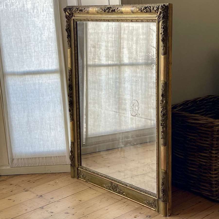 19th century French gilt overmantel mirror
