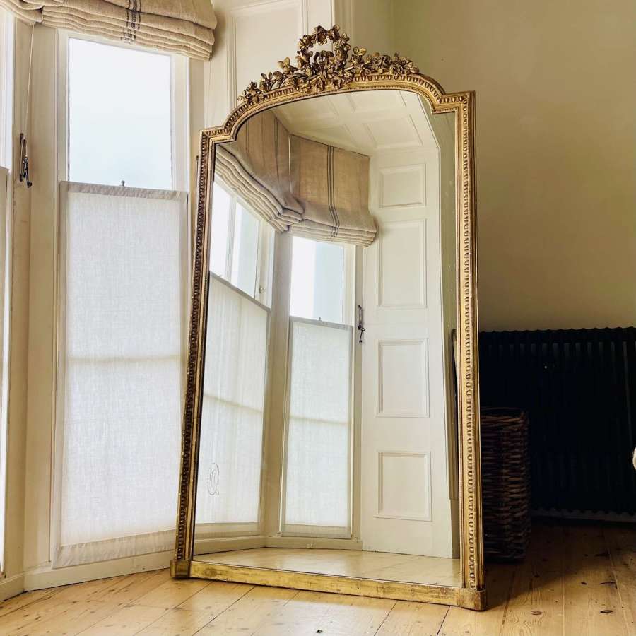 19th century French gilt leaner mirror