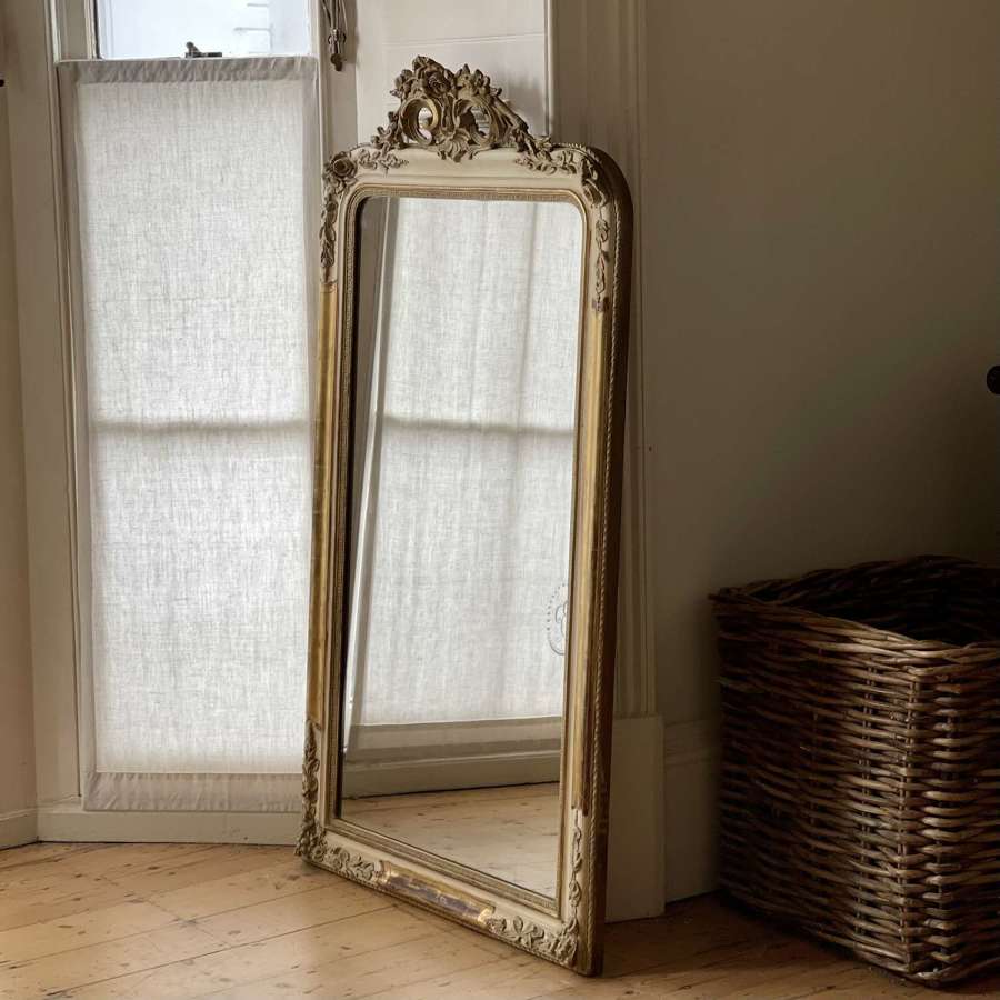 19th century French Louis XV gilt and gesso mirror - mercury glass