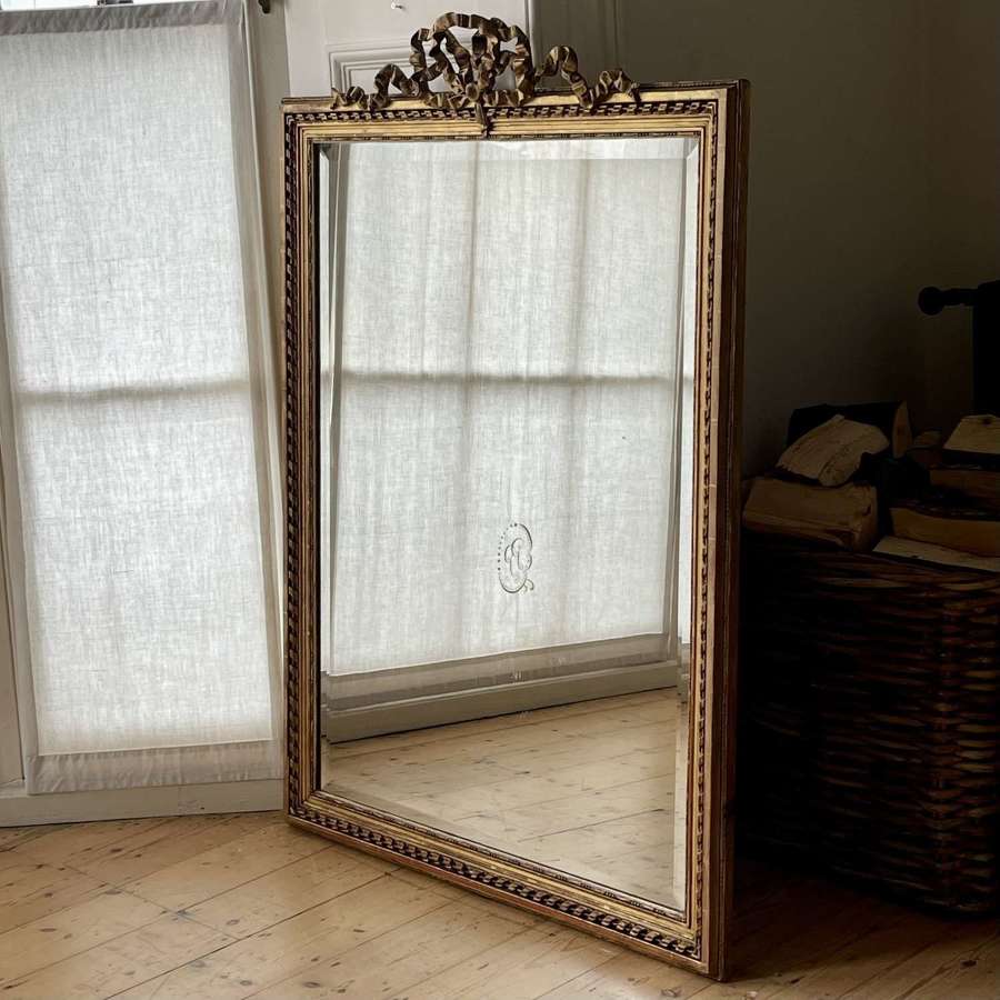 19th century French gilt Louis XVI mirror - H Lochard Paris