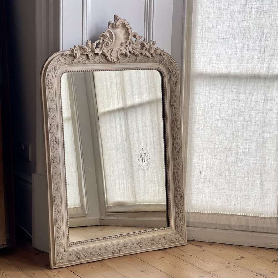 19th century French Louis XV bare gesso mirror