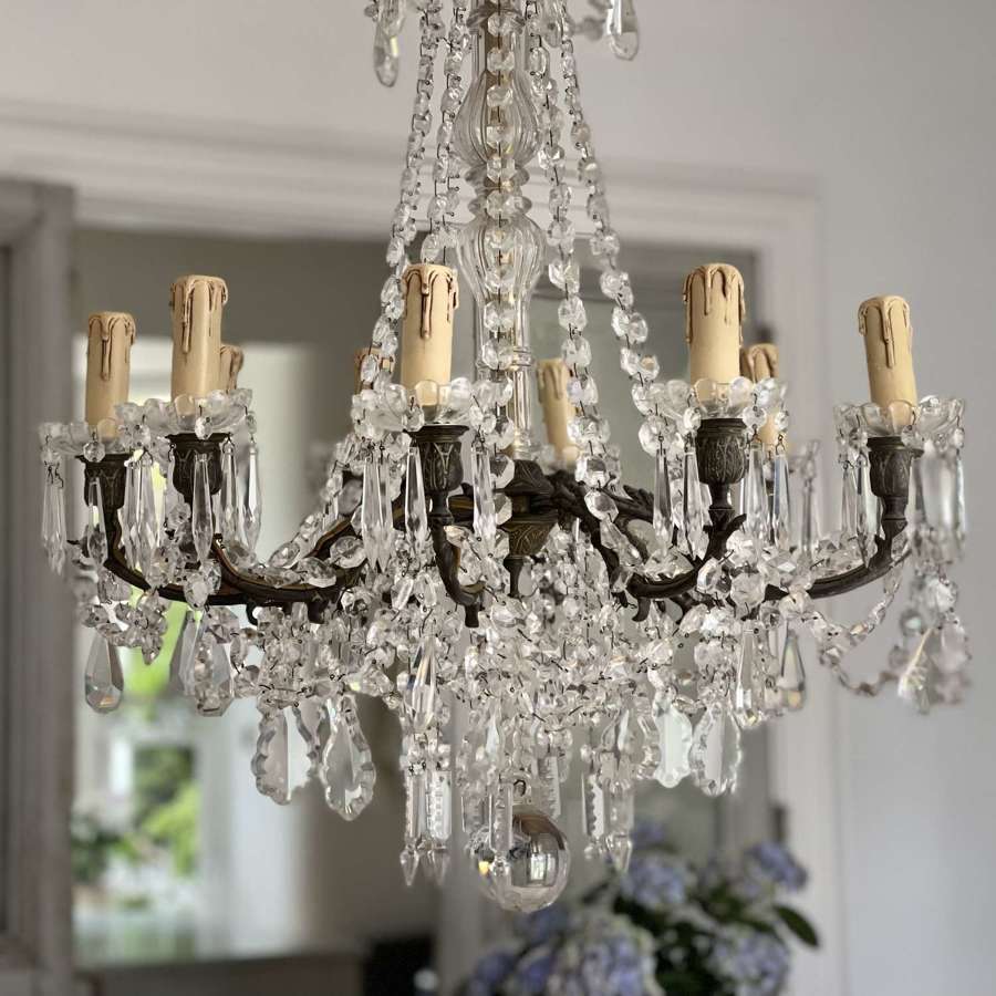 Large 19th century French crystal chandelier
