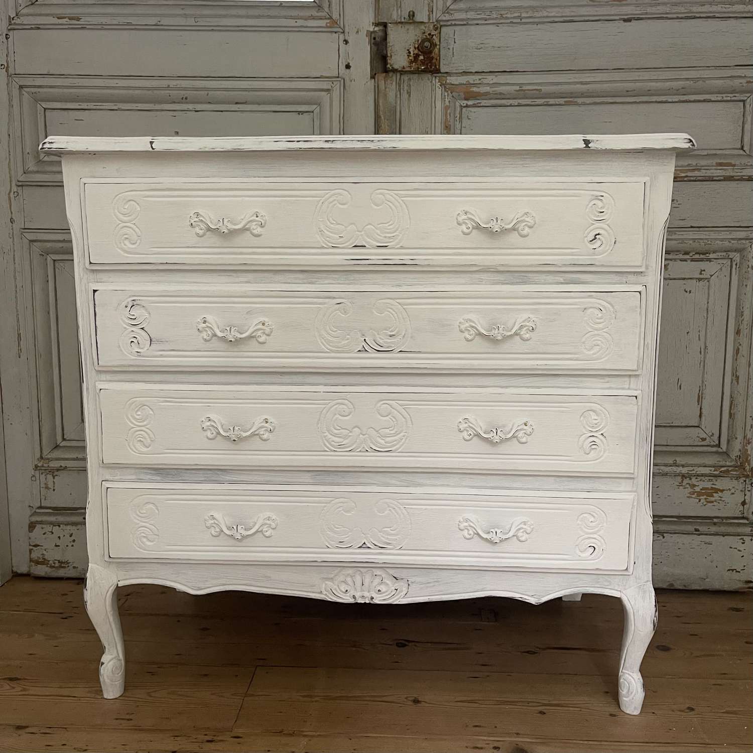 Antique French painted chest of drawers
