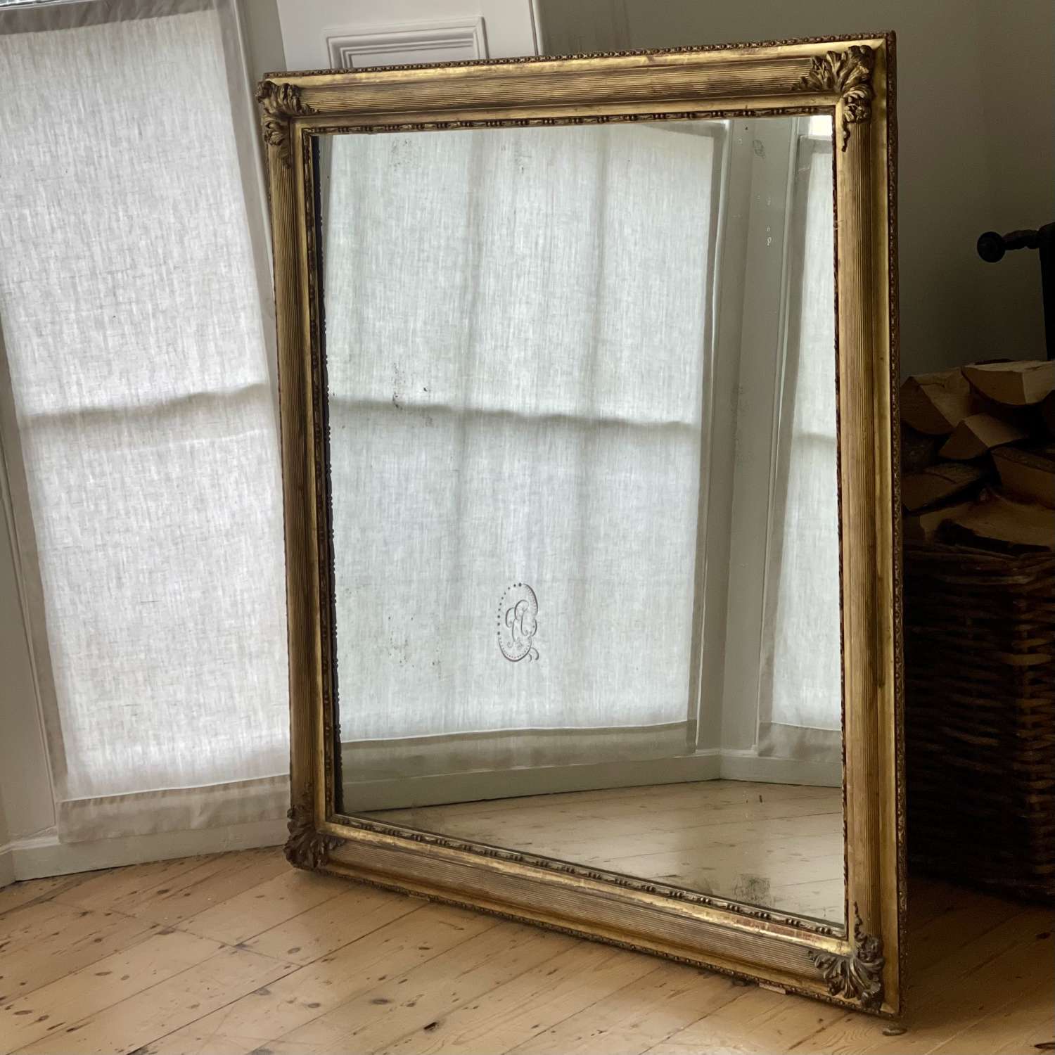 Large French gilt mirror c1830