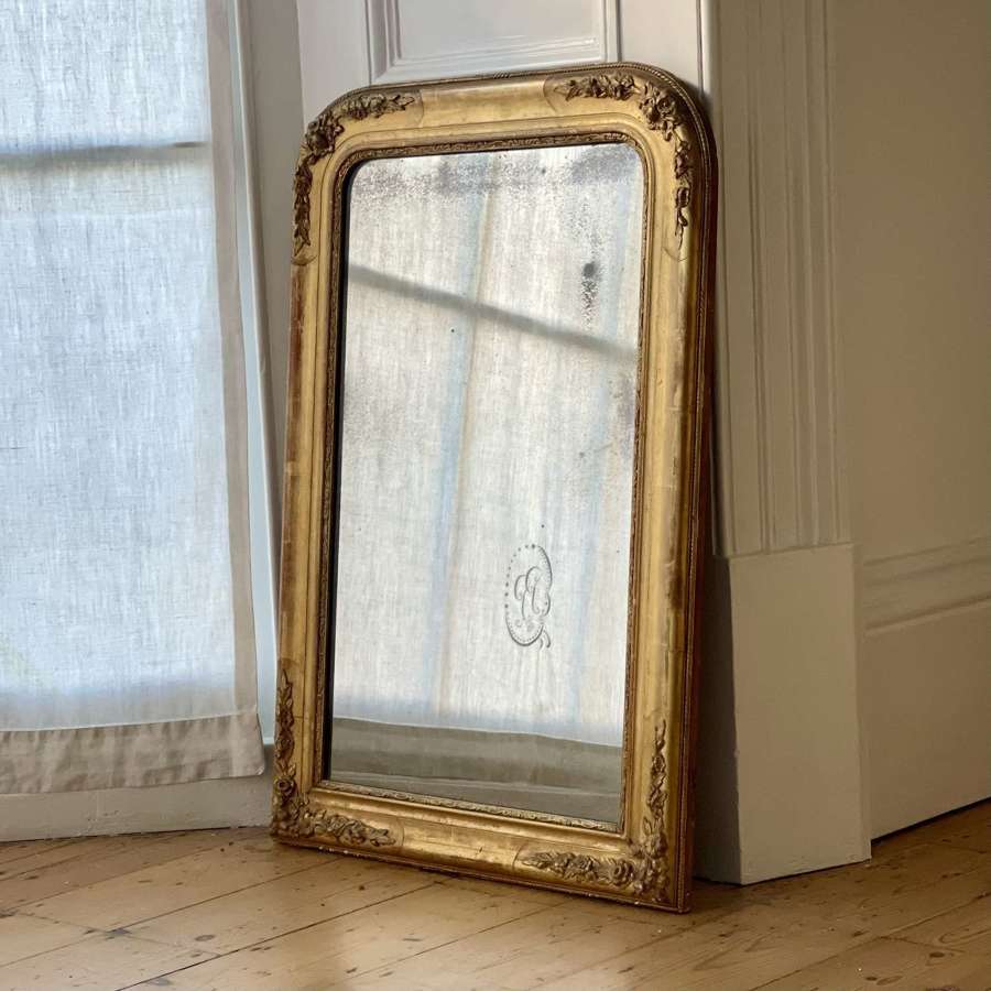 Antique French gilt Louis Philippe mirror
