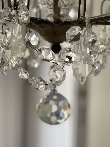 Antique French crystal chandelier - rewired