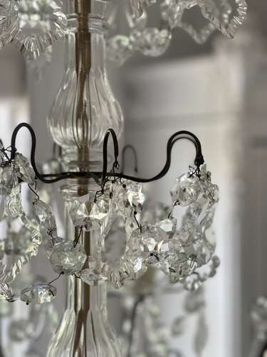 Antique French crystal chandelier - rewired