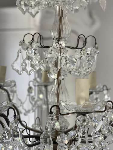Antique French crystal chandelier - rewired