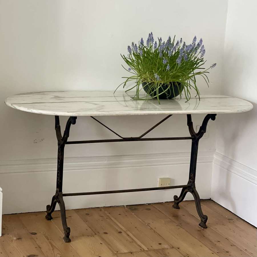 Antique French marble and iron garden/bistro table