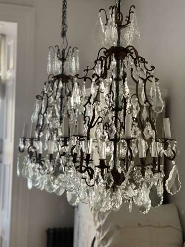 Pair of large French chandeliers