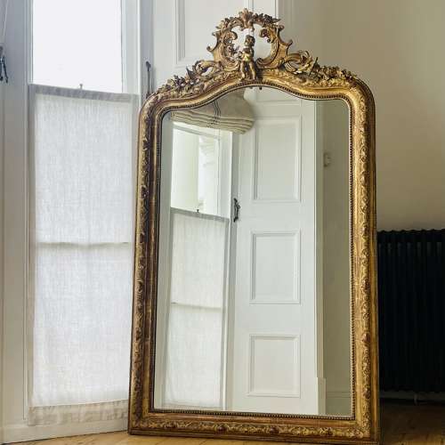 19th century French gilt mirror - mercury glass